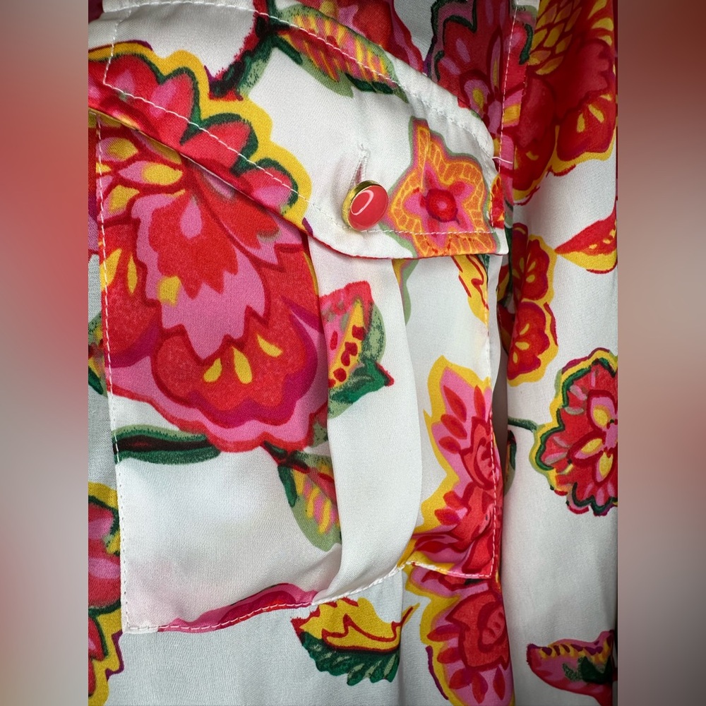 Jones‎ New York Floral Button-Down Blouse - Size L - Picture 2 of 6